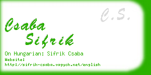 csaba sifrik business card